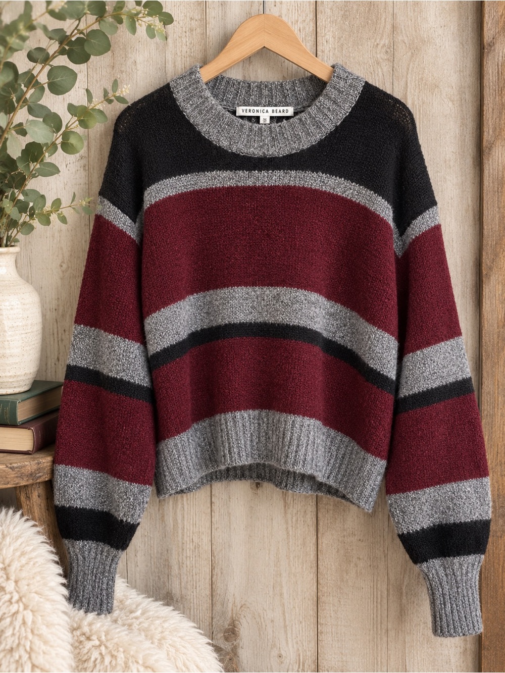 ✨ Veronica Beard Alpaca + Merino Striped Sweater XL